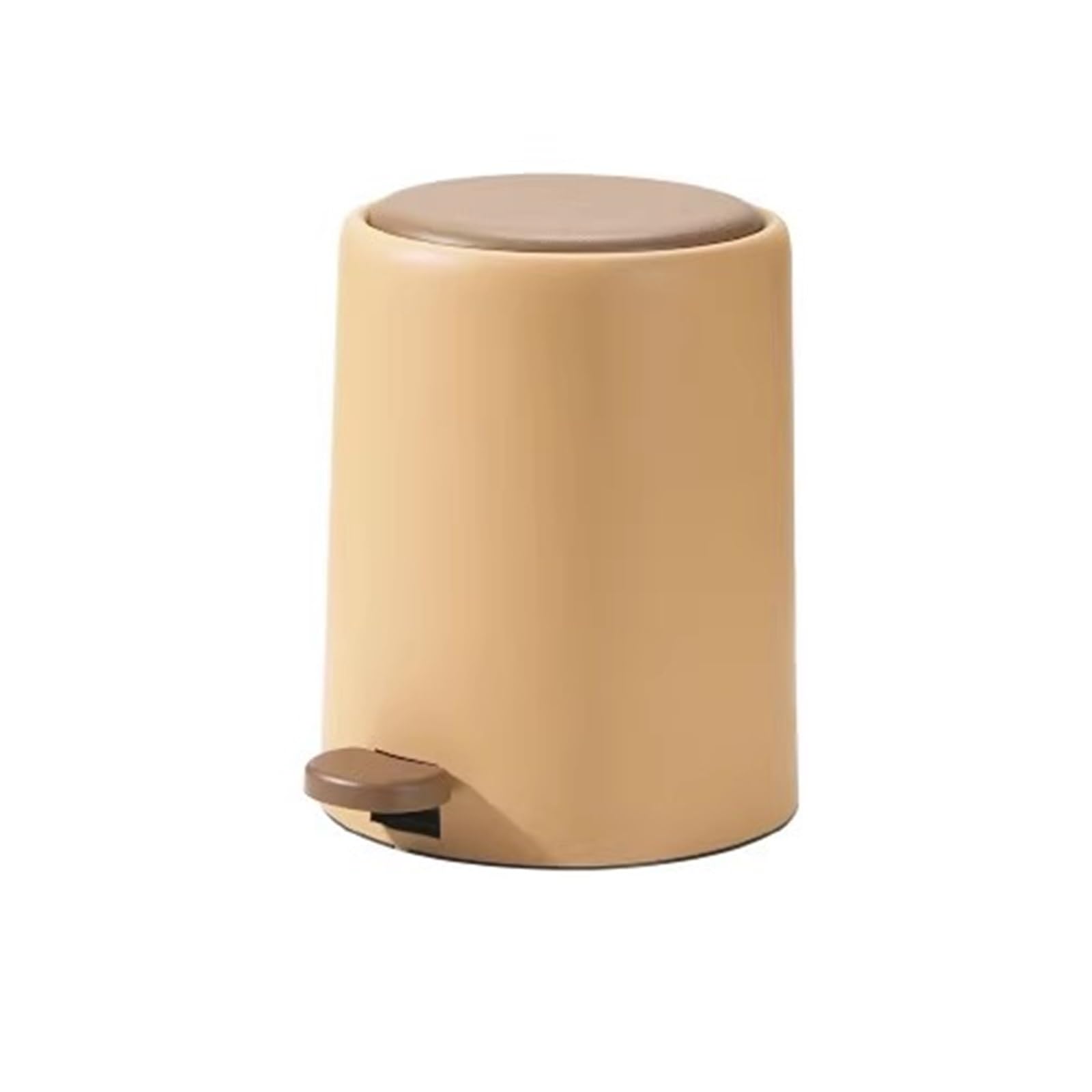 Waste Bins Silentand Slow Down Garbage Bin Household With Lid Living Room Kitchen Bathroom Bedroom(Yellow)