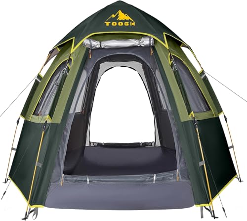 Toogh 2/3 Person Hexagon Instant Pop Up Tent for Camping...