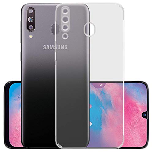 Image of Amazon Brand - Solimo Anti Dust Plug Mobile Cover (Soft & Flexible Back case), for Samsung Galaxy M30 (Transparent)