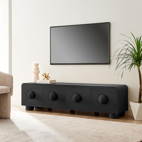 Modway Sonnet 69'' Retro Modern Low TV Stand in Black
