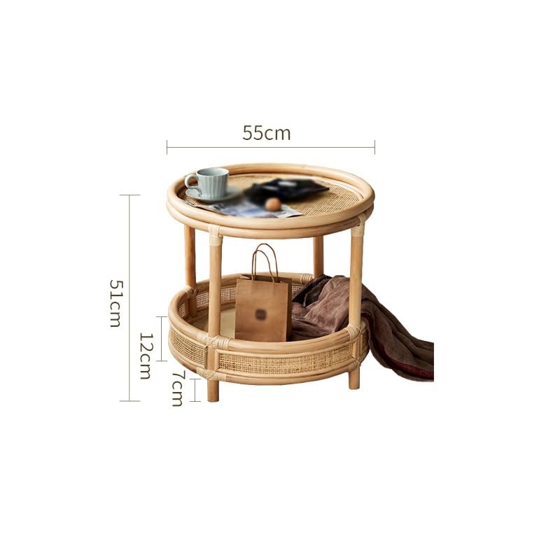 eexbz Sofa Rattan Wooden Sofa Side Table Living Room Modern Coffee Table Home Round Table Sofas for Living Room