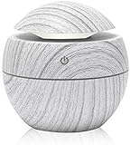 HaoLi Difusor de Aceite Esencial Mini humidificador de Aire USB Mist Aromaterapia Purificador de Aire portátil Luz de Noche LED 130Ml (Color, KB2 He), Blanco