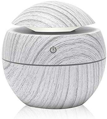 HaoLi Difusor de Aceite Esencial Mini humidificador de Aire USB Mist Aromaterapia Purificador de Aire portátil Luz de Noche LED 130Ml (Color, KB2 He), Blanco