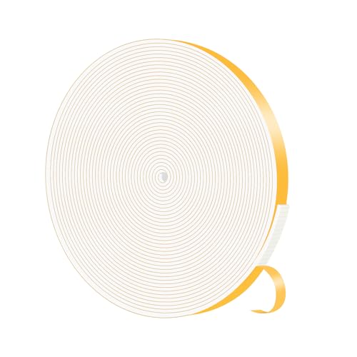 Image of Foam Weather Stripping Tape,High Density CR,1 /2 in x 1 /16 in x 33Ft | Weather Stripping Door Seal Strip for Insulating Door Frame, Window, Air Conditioner,Self Adhesive Sealing Weatherstrip,White