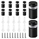 YIXISI 10 Stücke 12×20 mm Edelstahl Werbeschraube, Werbung Schraube Glas Abstandshalter, Glasabstandsbolzen, Wand Glas Standoff Halter, mit Schrauben, für Schilder Displays, Schwarz