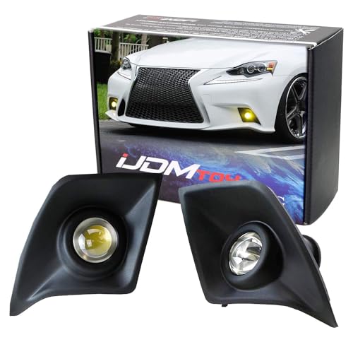 iJDMTOY Gold Yellow Projector Lens LED Fog Lights Compatible with 2014-2016 Lexus is F-Sport (IS200t IS250 IS300 IS350), Powered by 2500K 15W High Power LED Emitters