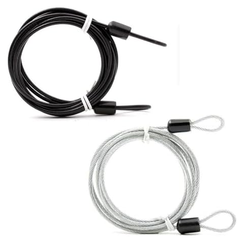 2Pcs 1.5M Bike Lock Cable with Double Loop Cover