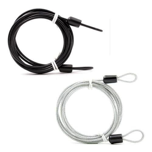 Image of 2Pcs Bike Lock Cable 1.5M Lightweight Wire Cable Lock with Double Loop Security Flexible Cable Luggage Lock, Steel Lock Chain Portable Lock Padlock for Padlocks Scooter Bicycle Suitcase