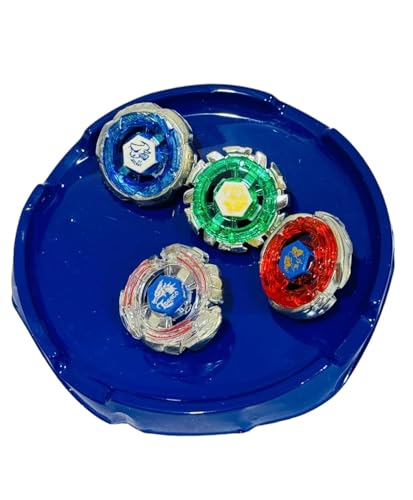Image of Bestie Toys 4D Metal Fusion Clash of Tornado Speed Top Stadium Battle with 4 Beys&2 Launchers(Multicolor Color Stadium As per Stock) (4 Metal TOP and Stadium)