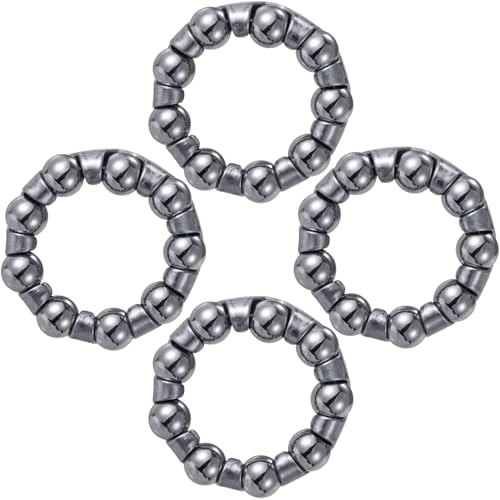 Pndeyo 4pcs 1/4" x 9 Balls Bike Ball Bearing Retainer, Stainless Steel Bottom Brackets Bearings, Axle Wheel Ball Crank Bearings Repair Accessories for Mountain Low Speed Bikes- Black