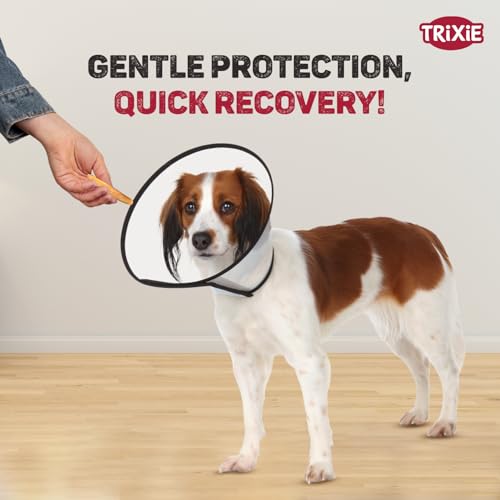 Image of Trixie: - Protective Dog Collar with Velcro | Prevents The Pet from Licking or Chewing Wounds or Bandages | with Velcro Clasp for Quick & Accurate Installation - L-XL, 50-58 cm /28 cm | Soft Velcro recovery collar for safe healing and post-surgery protection.