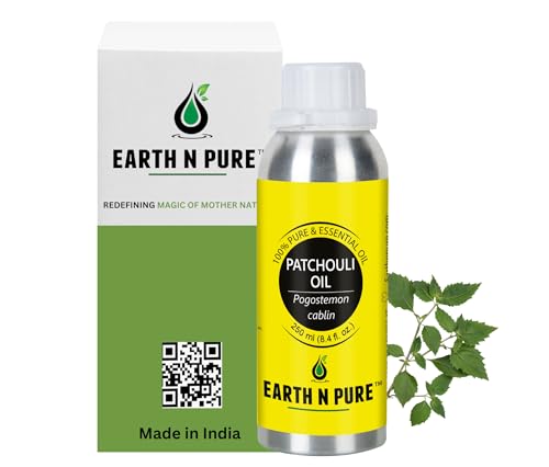 Image of Earth N Pure Patchouli Essential Oil Natural & Therapeutic Grade for Aromatherapy, Skin & Hair Care 250 ml