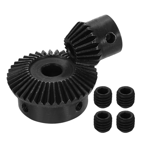 QUARKZMAN 2 Stück Kegelradsatz 1 Modul 1:2 (20Z/40Z) Gehärteter Stahl Geradkegelrad 90 Grad Lenkmotorgetriebe (6mm/10mm Wellenloch)
