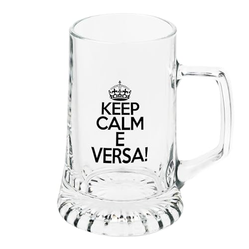Boccale da birra keep calm e versa idea regalo divertente - immagine 3