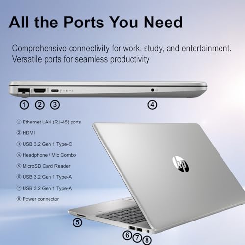 Image of HP 250 G9 Laptop | Intel Processor | 16GB DDR4 RAM | 512GB PCIe SSD | 15.6 inch FHD 1080p Display | Windows 11 Home | Wi-Fi 6 & Ethernet | Full-Size Keyboard | All-Day Performance for Work & Study