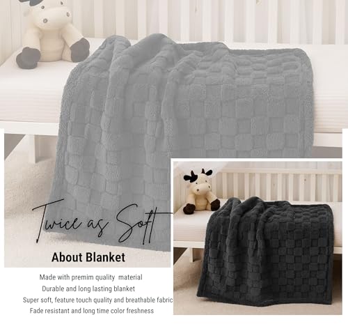 Image of VAS COLLECTIONS Coral Flannel Baby Blanket | Ultra Soft & Fluffy AC Blanket | 300 GSM, 800 g Lightweight All-Season Wrapping Sheet for Newborns (Beige, 130x105 cm, 3-24 Months) (Coral Grey)