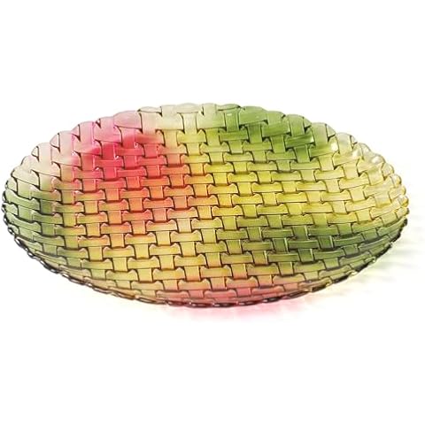 MAGCOLOR Colorful Woven Crystal Glass Plate 11 Inch Cover