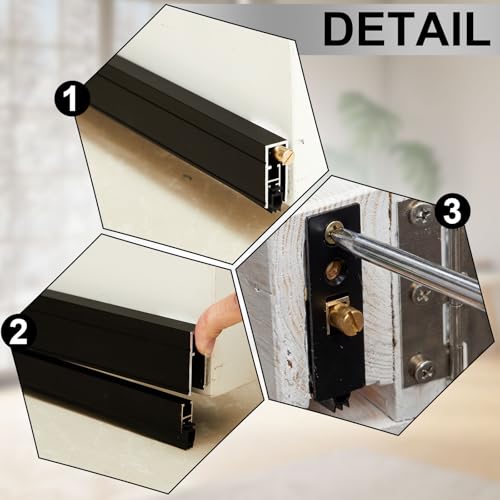 Yaocom 1 Pack 48" Automatic Door Sweep Mechanical Aluminum Drop Down Auto Exterior Door Bottom Seal Surface Mounted, 11/20" W x 48" L x 1-3/8" H, with Neoprene Insert, Black by Yaocom - Image 3