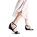 DREAM PAIRS Women's Low Wedge Sandals Ankle Strap Heel Sandal Open Toe Dress Summer Shoes,Size 8.5,Navy/Suede,JONES