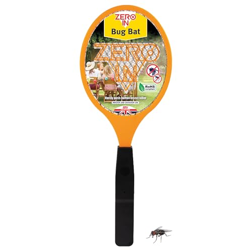 Zero In Bug Bat Battery Powered Kills Flying Insects on Contact Suitable for Indoor and Outdoor Use Color Assorted (Packaging May Vary)