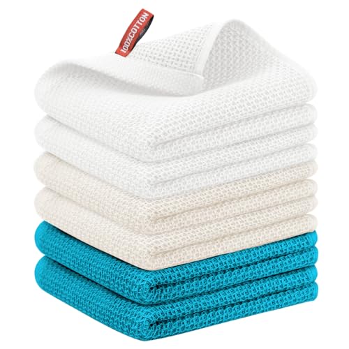 Nialnant 6 Pcs Kitchen Towels, 100% Cotton, 13 x 28 in