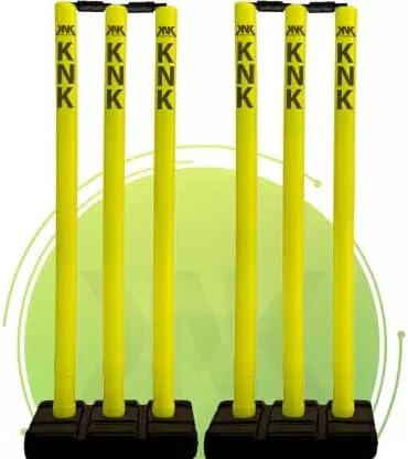 Cricket Stumps Set Mit Ständer - Kunststoff Wickets Neongrün