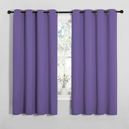 Image of NICETOWN Bedroom Curtain Panels Blackout Draperies, Thermal Insulated Solid Grommet Blackout Curtains /Drapes (Lilac Purple, 1 Pair, 55 by 68-inch)