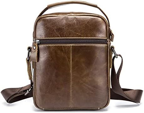 LUKZIJAES Small Genuine Leather Shoulder Bag Men Messenger Handbag Lightweight Sling Crossbody Bag — 사진 4