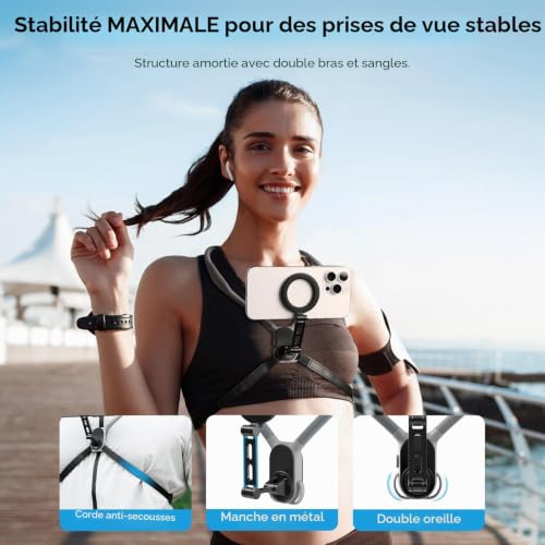 Support de téléphone pour le cou avec clip universel POV et Vlog - 3