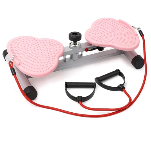 GreenWhim Waist Twister Disc for Home Workout with Resistance Bands and Foot Massage Points Anti Slip Waist Rotation Board Exercise Equipment for Women