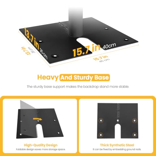 Jiang&Rong 10ft x 10ft Adjustable Pipe and Drape Backdrop Stand Kit(Black) by Jiang&Rong - Image 4
