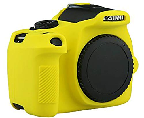 Image of Camera Case for Canon EOS Rebel T6 T7, Silicion Rubber Camera Case Cover Detachable Protective for EOS 1300D Rebel T6 / EOS 1500D Rebel T7 KISS X90 Camera (Yellow)