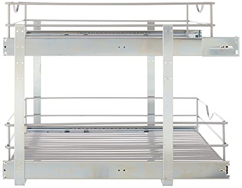 Knape & Vogt Rs-Dblmub-20-Fn 20.625 In. W X 21.75 In. D X 16.25 In. H Double Tier Pull Out Cabinet Organizer, Frosted Nickel #TOP1