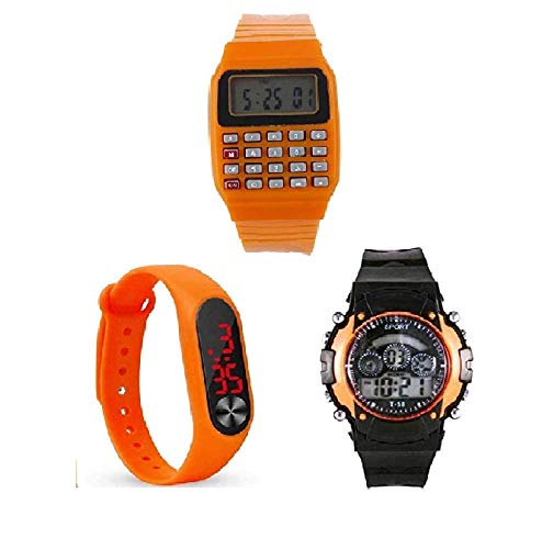 pass pass Digital Combo Watch for Boys & Girls (Pack of 3) (Orange) (B0847SM3XV) Amazon Price History, Amazon Price Tracker