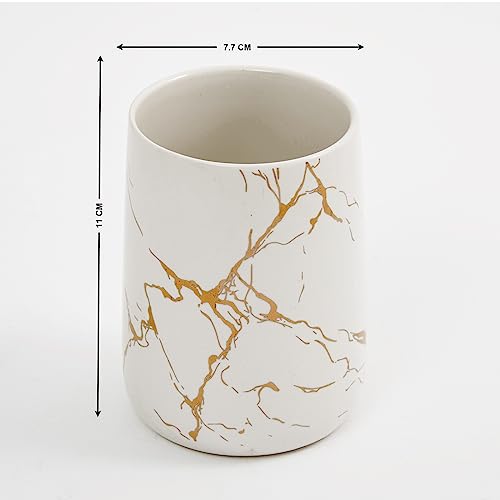 Image of Home Centre Aubree Vince Ceramic Tumbler - 400ml, White