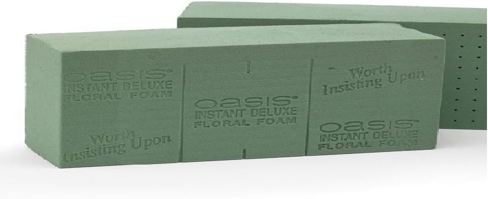 Flower Bee Oasis Instant Deluxe Floral Foam Bricks Wet Floral Foam Bricks for Flower Arranging (Green) (Bricks (2))