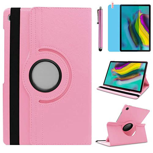 Funda para Samsung Galaxy Tab S5e 10.5'' 2019 Casos (SM T720 SM T725 SM T727),360 Rotación Soporte Protección Cubrir Inteligente Case,Tener bolígrafo,Película Protectora (Pink)