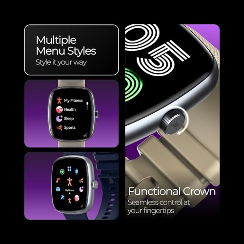 Image of Fastrack Jupiter S3 Smartwatch with 1.83 inch TFT 2.5D Display, Push Button & Rotary Crown,BT Calling,HRM, SpO2 & Sleep Tracking,Multiple Menu Styles,IP68,24 /7 Health Suite,Up to 5 Days Battery - Black