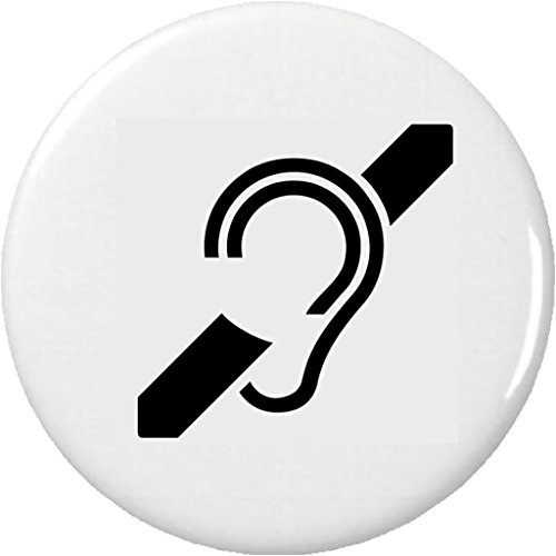 A&T Designs Deaf Symbol (black/white) 2.25" Keychain Deafness Hard of
