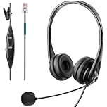 Voistek RJ9 phone Headset with Noise Canceling Microphone for AVAYA Aastra Allworx Adtran Alcatel Lucent AltiGen Comdial Digium Gigaset InterTel Mitel Polycom Plantronics MiVoice Landline Deskphon