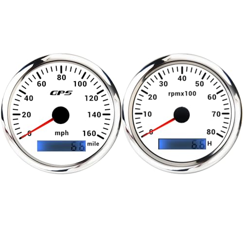 Compte-tours GPS 85 mm étanche 160 MPH 8000 tr/min voiture moto