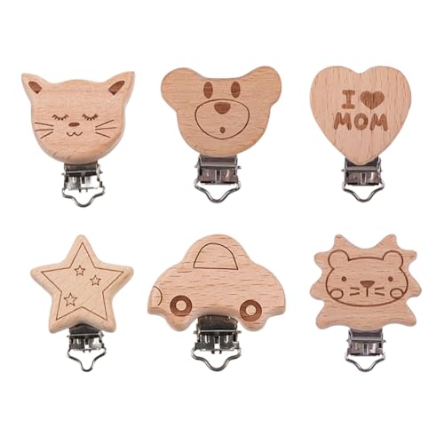 Pinzas Chupete, Clips Madera Para Chupete, Clip Madera Para Chupete, 6 Piezas Pinzas De Chupete De Madera, Pinza Para Chupete Madera, Pinzas Clip Madera Para Chupete, Chupeteros De Madera