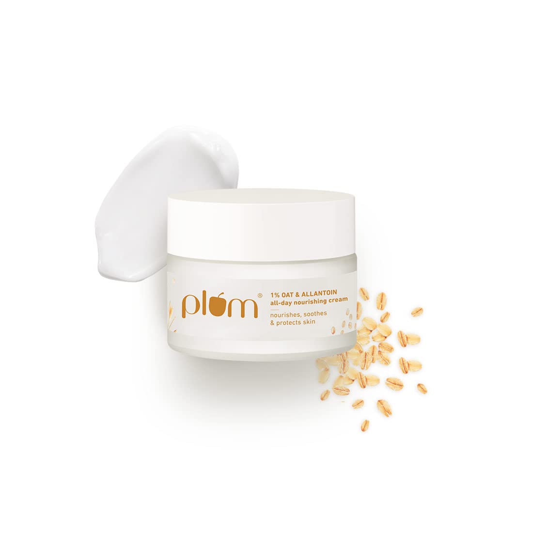 Plum Oat & Allantoin All-Day Nourishing Cream | With Vitamin E & B5 | Nourishes Skin | Soothes Inflamed Skin | Strengthens Skin Barrier | Moisturizing | 100% Vegan | 50G (50 G (Pack Of 1))