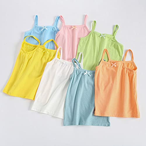 Toddler Girls Tank Top Soft Summer Camisole with Spaghetti Straps Sleeveless Shirts Kids Solid Color Dance Undershirt4