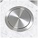 Trash Can Lids, Waste Chute Built-in Countertop Bin Lid, Stainless Steel Garbage Covers, Brushed Surface Grommet Swing Balance Flap Cover, for Kitchen(Gray)