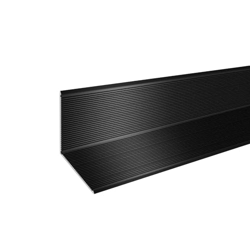 Image of Black Aluminum Alloy Metal Wall Corner Guards 1.6 inchx1.6 inchx48 inch,19Ga /0.9mm10PCS | Black Aluminum Alloy Wall L shaped wall corner guards,solid right angle corner Metal Protectors,90Angle Corner Guards