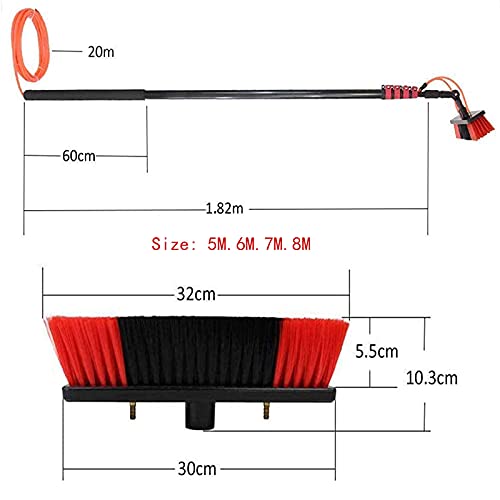 Brosse pour poteaux alimentés en eau de 5 m pour laver facilement vitres et panneaux - 5