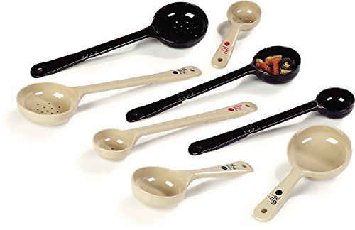 Image of Carlisle FoodService Products Measure Miser Plastic Measuring Spoon with Short Handle, 6 Ounces, Beige (Pack of 12)
