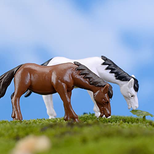 Mini Horse Statue Pferde Modell: 4 Stücke Bauernhof Tiere Figur Spielzeug Lernen Lernspiele Spielset Geflügel Modell… – Bild 6