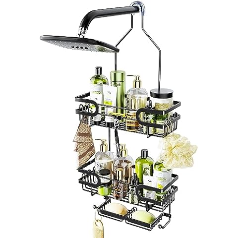 HapiRm Hanging Shower Caddy with Two Soap Holders Cover